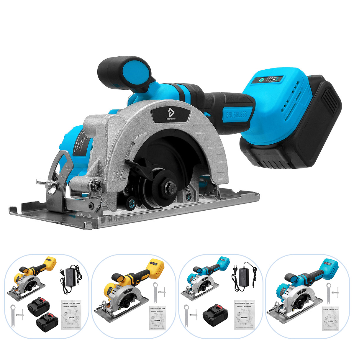 20V-125MM-Electric-Cordless-Brushless-Circular-Saw-Auxiliary-Handle-Household-Woodworking-Tools-DIY--1907960-16