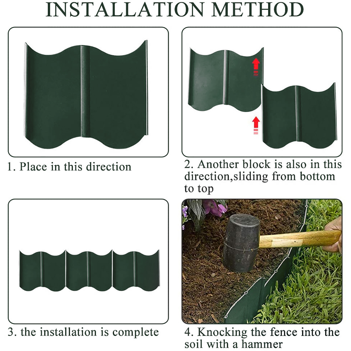 20pcs-150mm-Lawn-Edging-Fence-Garden-Lawn-Edger-Grass-Plant-Fence-Edging-Retaining-Plate-1702577-2