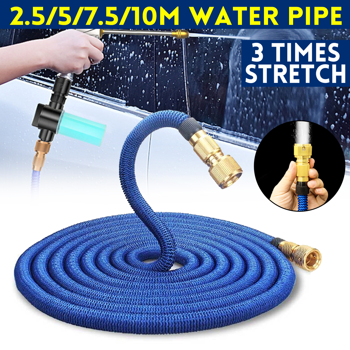 25Ft-100Ft-75-30M-Expandable-Flexible-Garden-Water-Car-Washing-Hose-Retractible-Pipe-1698437-1