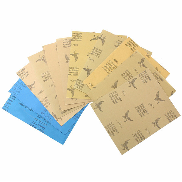 25pcs-230mm-x-280mm-Silicon-Carbide-Waterproof-Sandpaper-240-3000-Grit-Sanding-Sheets-1089318-3
