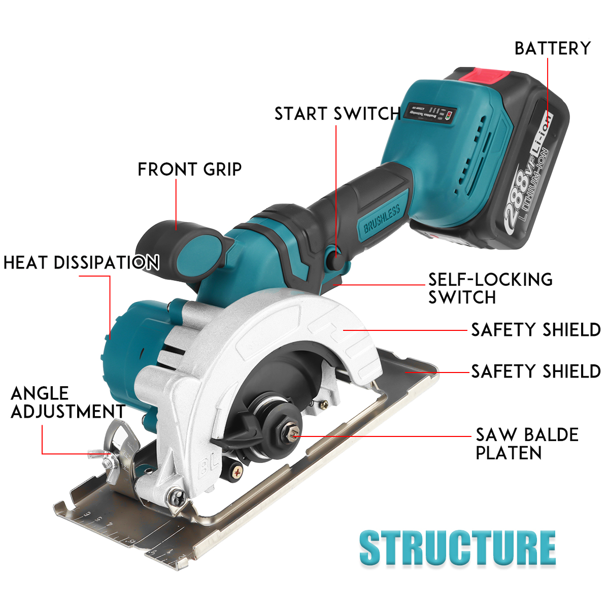 288VF-2000W-5Inch-Cordless-Electric-Circular-Saw--Curved-Cutting-Adjustable-Cut-Off-Saw-with-12-Batt-1918535-2