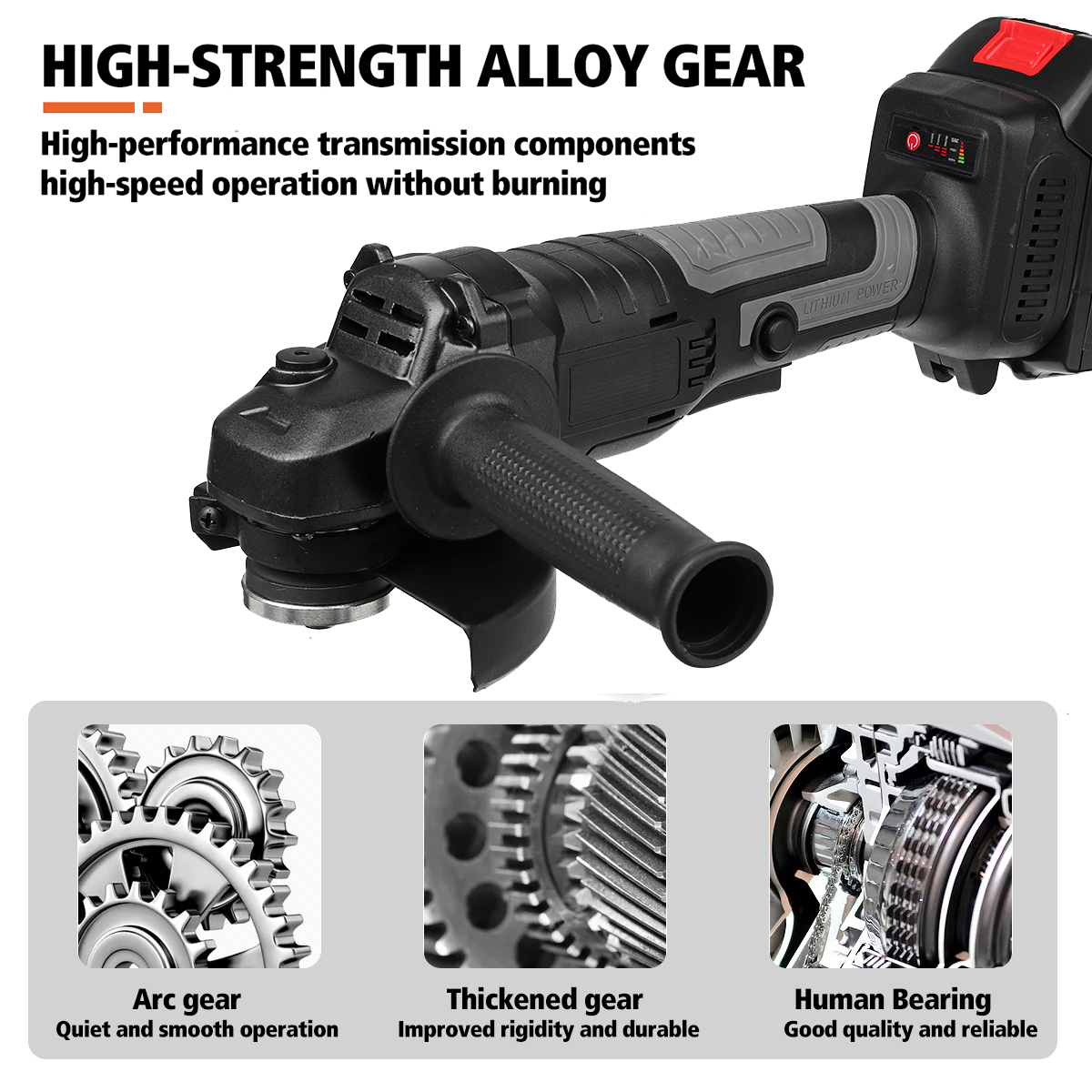 298VF-100mm125mm-100mAh-Brushless-Cordless-Angle-Grinder-Polishing-Cutting-Grinding-Tool-W-12-Batter-1858745-4