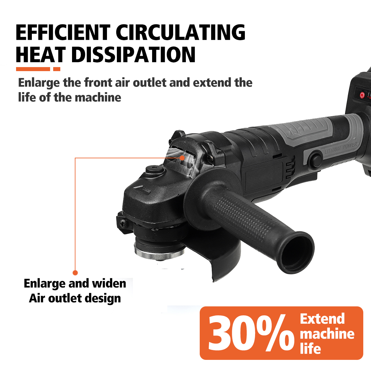 298VF-100mm125mm-100mAh-Brushless-Cordless-Angle-Grinder-Polishing-Cutting-Grinding-Tool-W-12-Batter-1858745-6