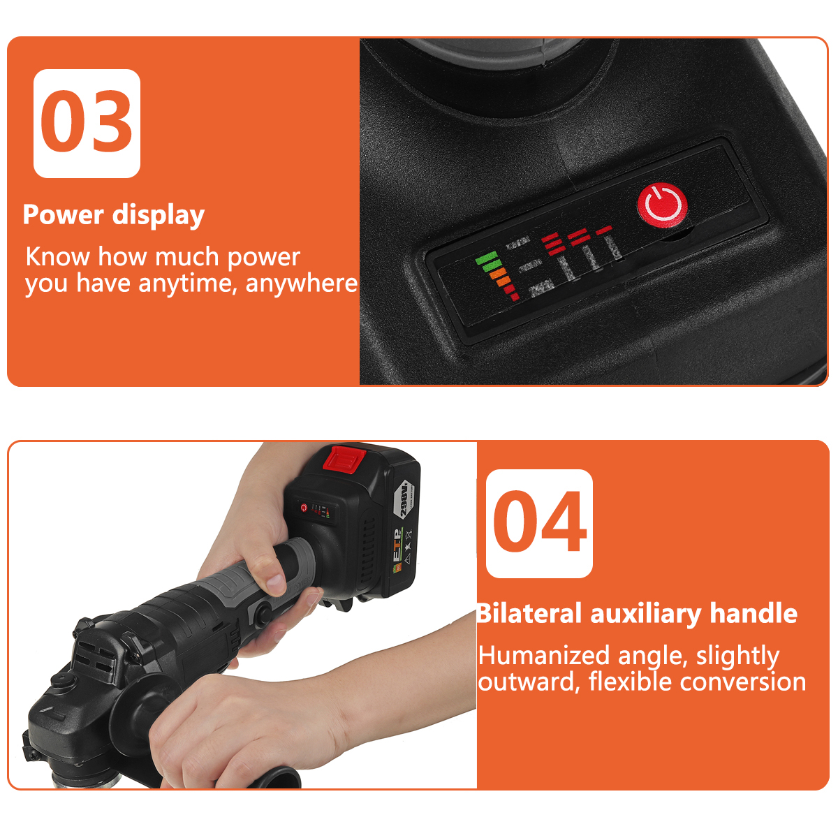 298VF-100mm125mm-100mAh-Brushless-Cordless-Angle-Grinder-Polishing-Cutting-Grinding-Tool-W-12-Batter-1858745-8