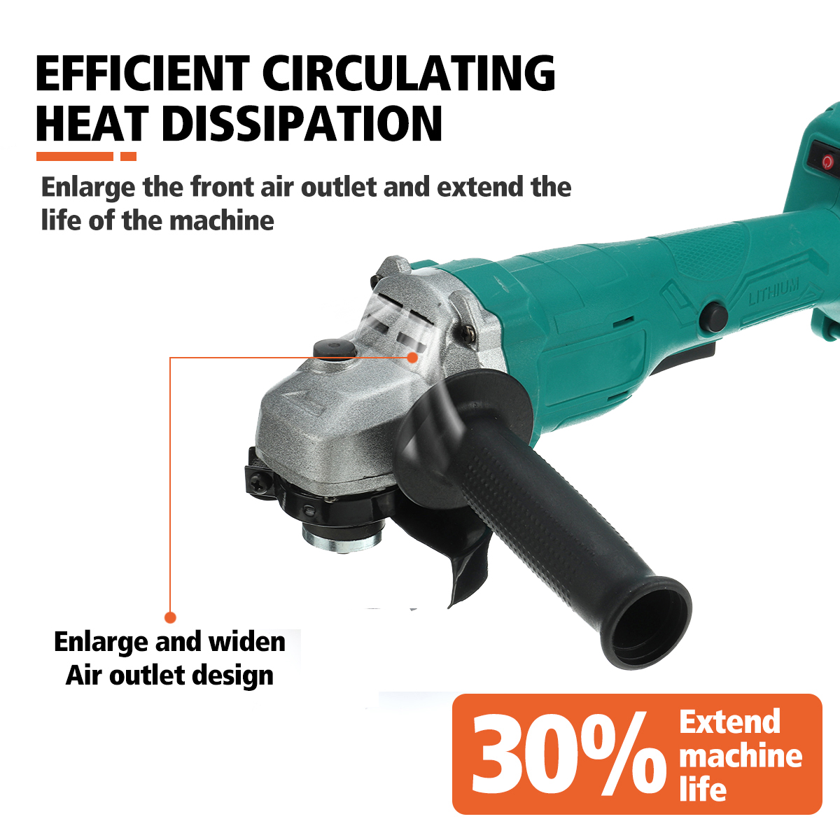 298VF-100mm125mm-1300mAh-Brushless-Cordless-Angle-Grinder-Cutting-Grinding-Polishing-Tool-W-12-Batte-1858742-6