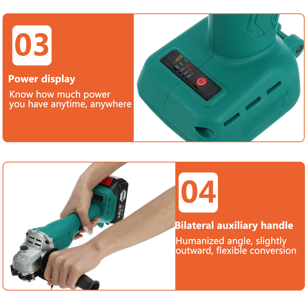 298VF-100mm125mm-1300mAh-Brushless-Cordless-Angle-Grinder-Cutting-Grinding-Polishing-Tool-W-12-Batte-1858742-8