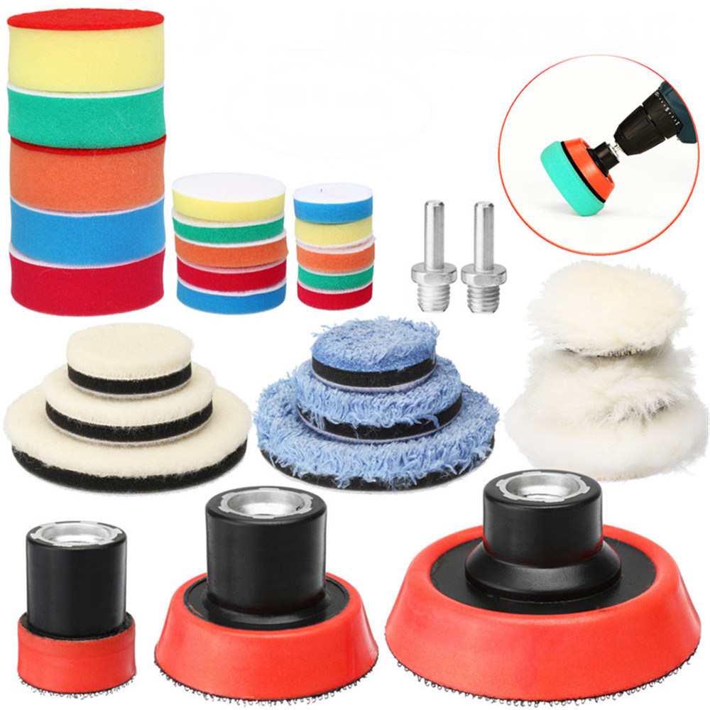 29pcs-Drill-Buffing-Pad-Polishing-Pad-Mix-Size-Kit-With-M14-Backing-Pad-Adapters-1405179-1