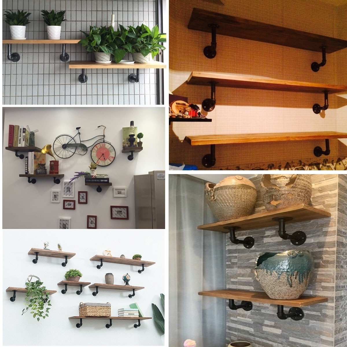 2PCS-Steampunk-Industrial-Steel-Pipes-Fittings-scaffold-board-shelf-brackets-1632854-2