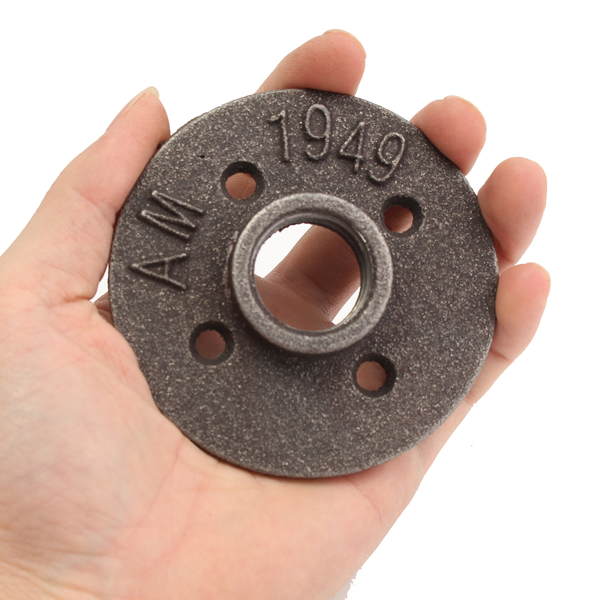 2pcs-34-Inch-Black-Malleable-Iron-Floor-Flange-Fitting-Pipe-NPT-Antique-Wall-Flange-Seat-1543532-7