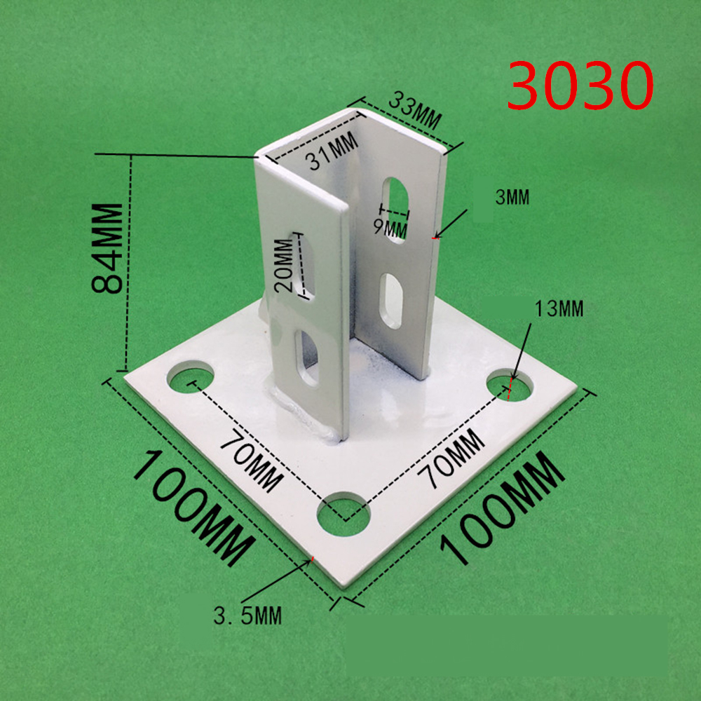 303030604040408045455050-Aluminum-Extrusions-Square-Foot-Connector-Cup-Ground-Fence-Guardrail-Base-A-1490833-4