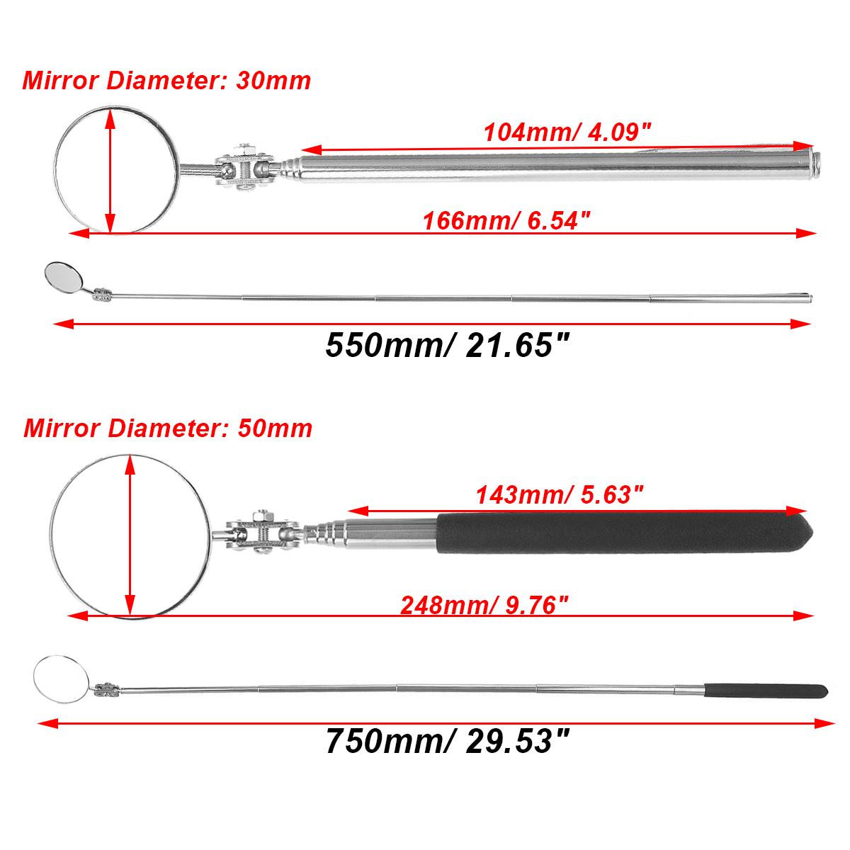 30mm50mm-Diameter-Telescopic-Folding-Inspection-Mirror-Car-Welding-Repair-Rotation-Head-Reflector-1726676-4