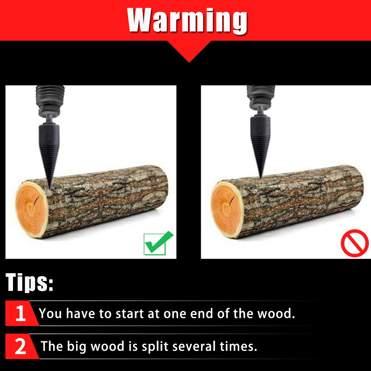 32mm-High-Speed-Steel-Firewood-Splitting-Drill-Bit-Hard-Wood-Cone-Splitter-Bit-1620180-9