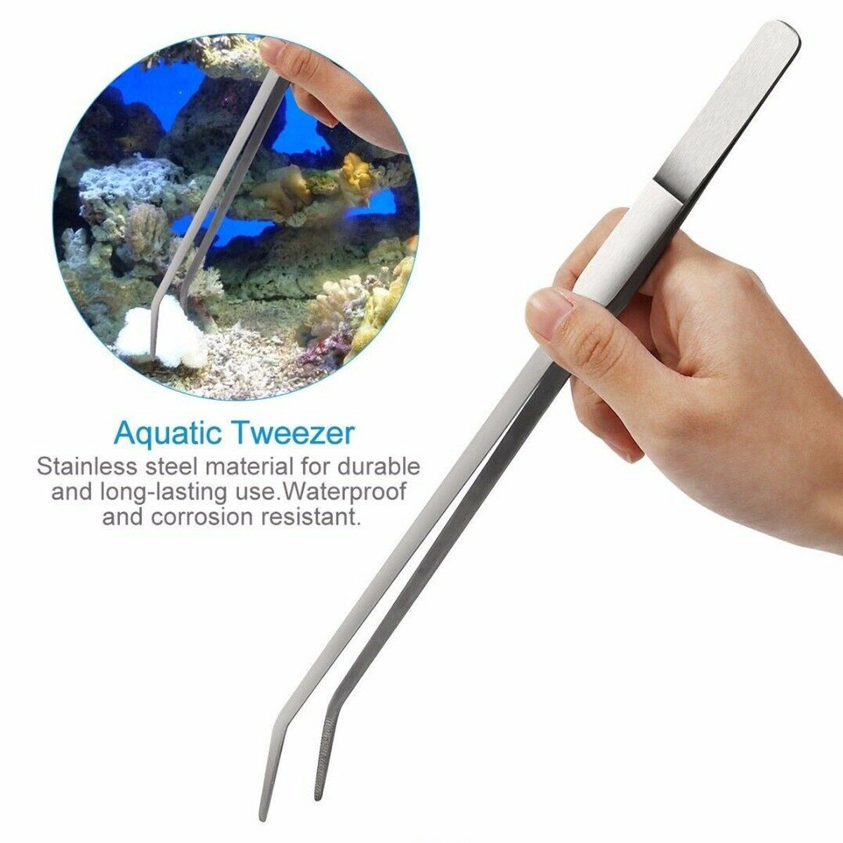 345Pcs-Aquarium-Fish-Tank-Tools-Scissors-Tweezers-Aquatic-Stainless-Trim-Tool-1669408-5
