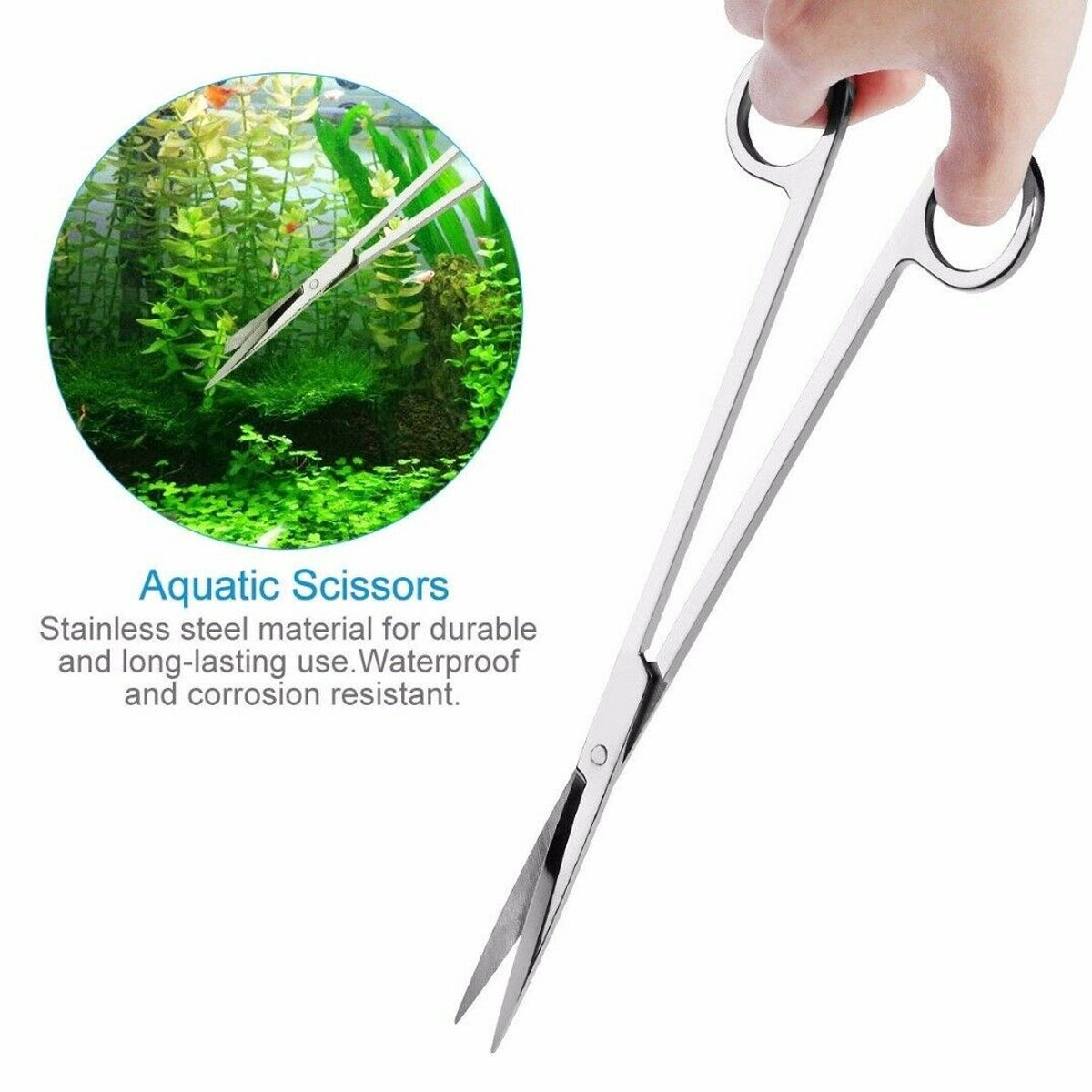 345Pcs-Aquarium-Fish-Tank-Tools-Scissors-Tweezers-Aquatic-Stainless-Trim-Tool-1669408-7