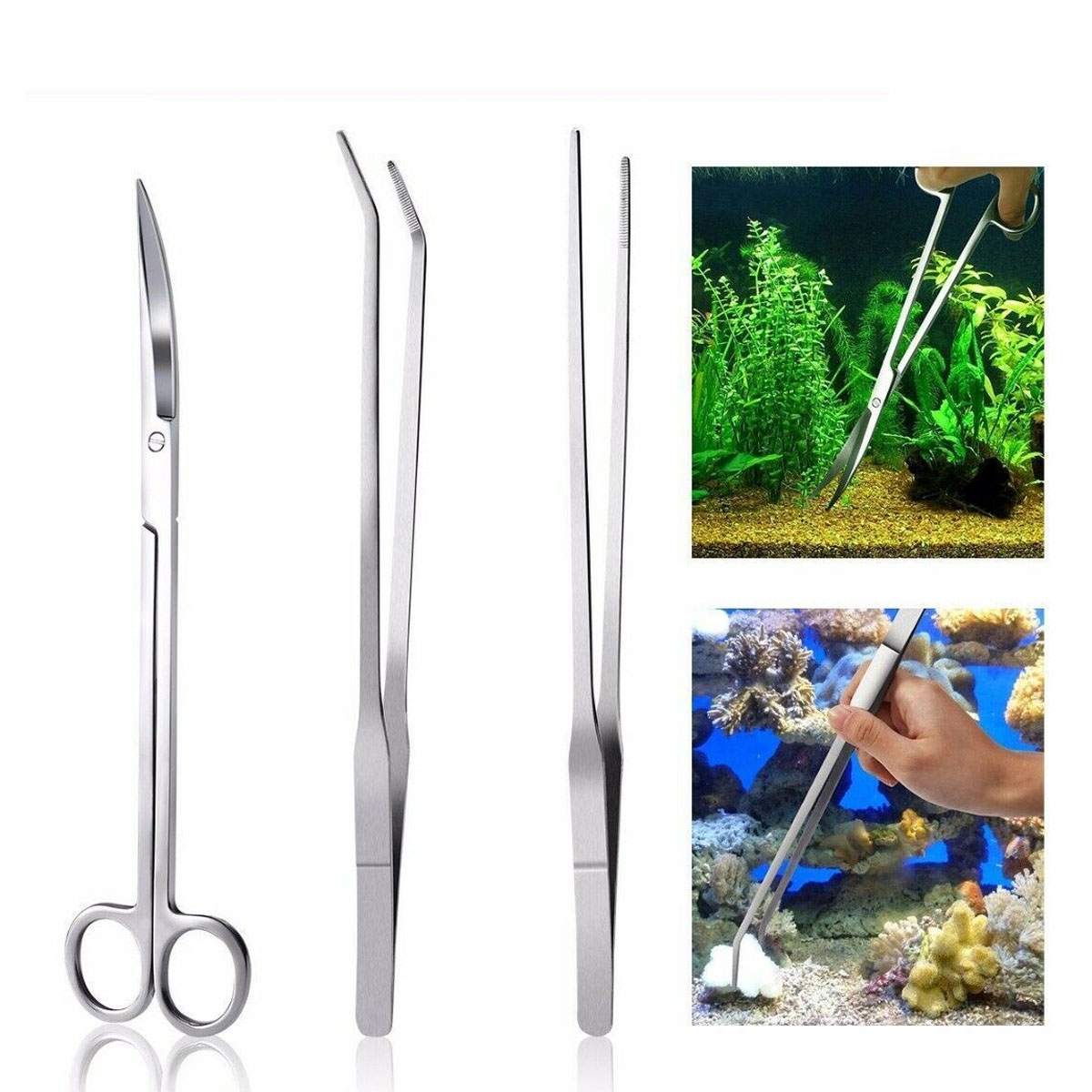 345Pcs-Aquarium-Fish-Tank-Tools-Scissors-Tweezers-Aquatic-Stainless-Trim-Tool-1669408-8