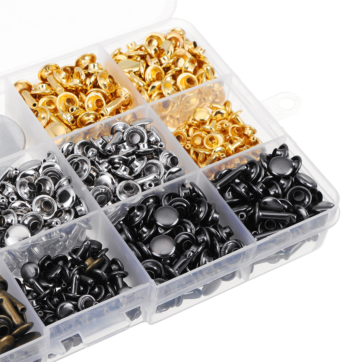 360Pcs-Leather-Rivets-Double-Cap-Rivets-Metal-Fixing-Tool-With-Punch-Pliers-Kit-Craft-Snap-Fastener--1780048-4