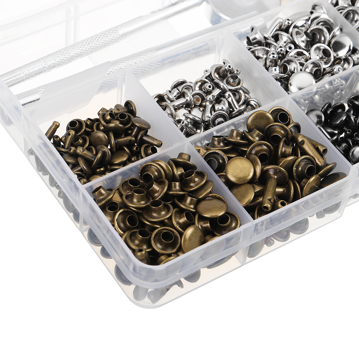 360Pcs-Leather-Rivets-Double-Cap-Rivets-Metal-Fixing-Tool-With-Punch-Pliers-Kit-Craft-Snap-Fastener--1780048-5