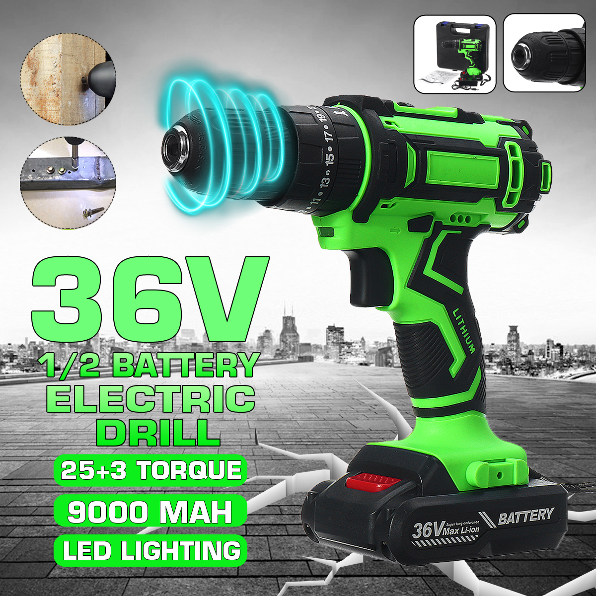 36V-Electric-Hand-Drill-Driver-253-Torque-Setting-Power-Drilling-DIY-Work-W-1-Or-2-Li-ion-battery-1582717-1