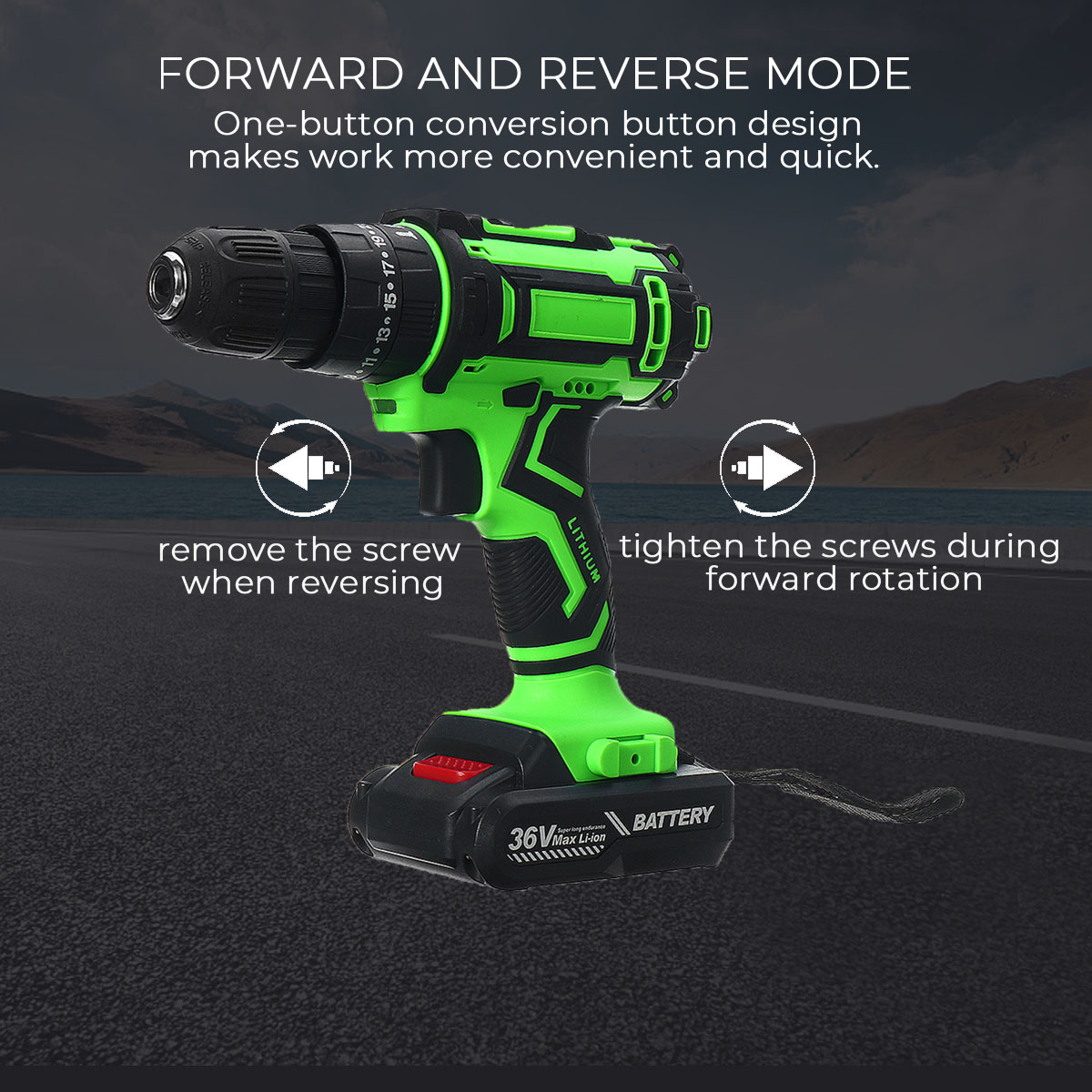 36V-Electric-Hand-Drill-Driver-253-Torque-Setting-Power-Drilling-DIY-Work-W-1-Or-2-Li-ion-battery-1582717-5