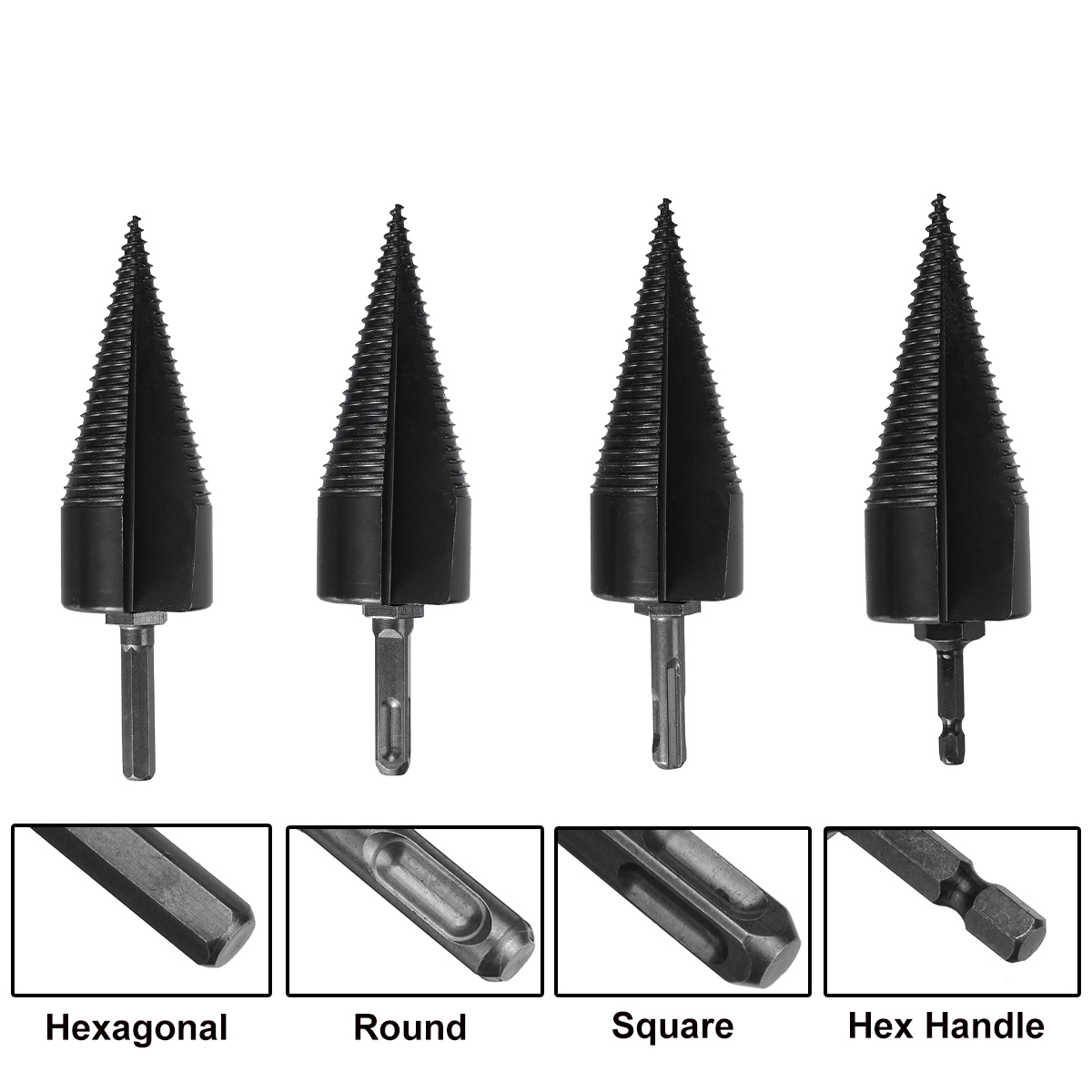 384245mm-U-Shape-Firewood-Splitter-Drill-Bit-Round-Hex-Square-Shank-Wood-Cone-Reamer-Punch-Driver-Bi-1937997-2