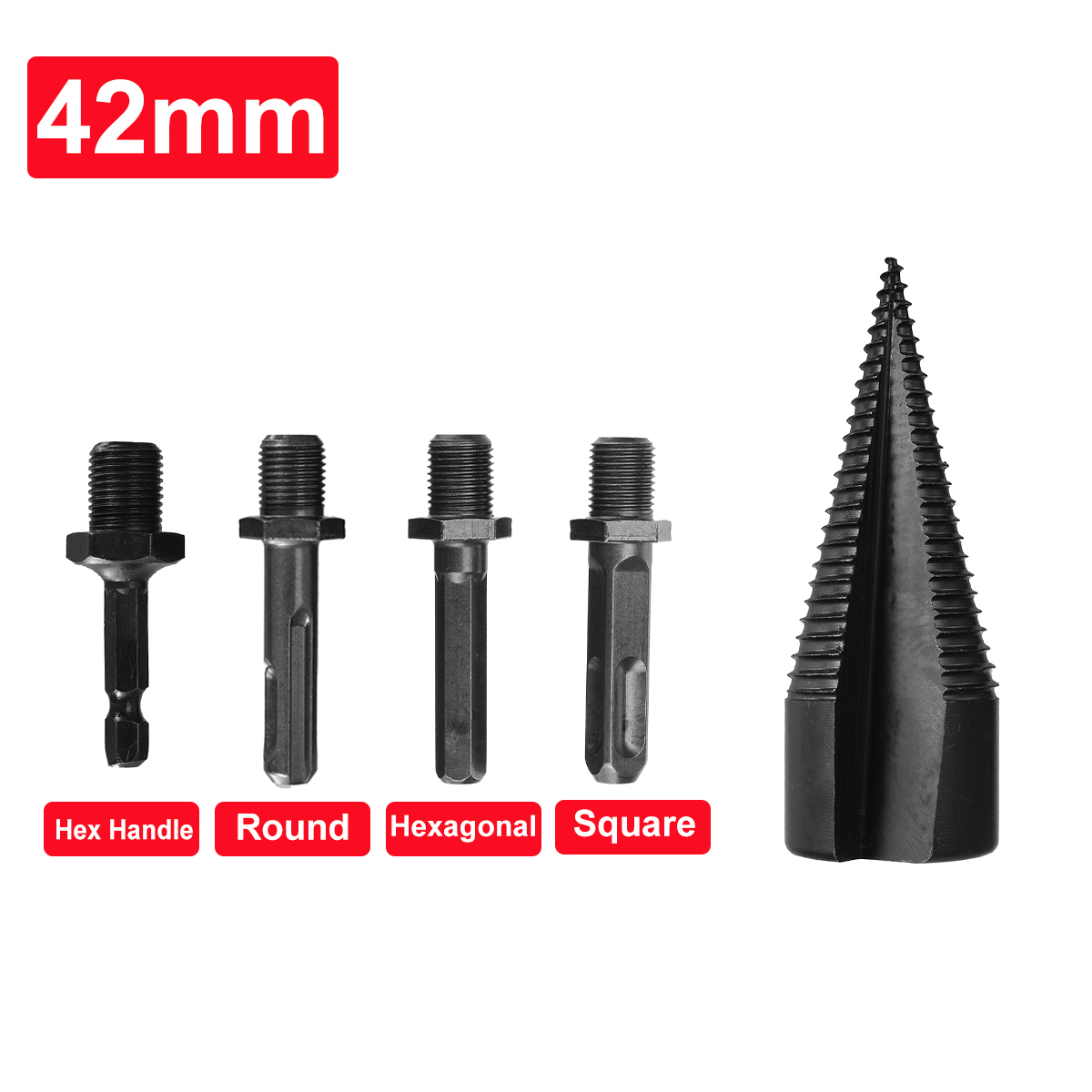 384245mm-U-Shape-Firewood-Splitter-Drill-Bit-Round-Hex-Square-Shank-Wood-Cone-Reamer-Punch-Driver-Bi-1937997-4