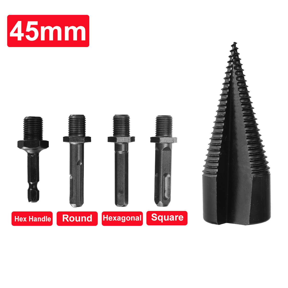 384245mm-U-Shape-Firewood-Splitter-Drill-Bit-Round-Hex-Square-Shank-Wood-Cone-Reamer-Punch-Driver-Bi-1937997-5