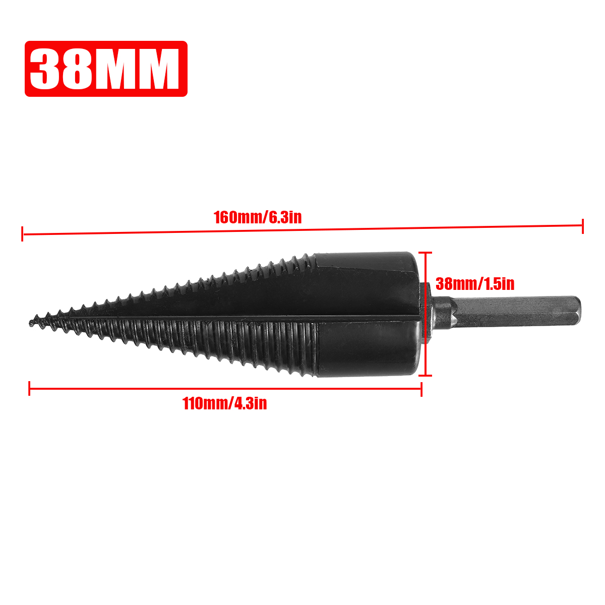 384245mm-U-Shape-Firewood-Splitter-Drill-Bit-Round-Hex-Square-Shank-Wood-Cone-Reamer-Punch-Driver-Bi-1937997-6