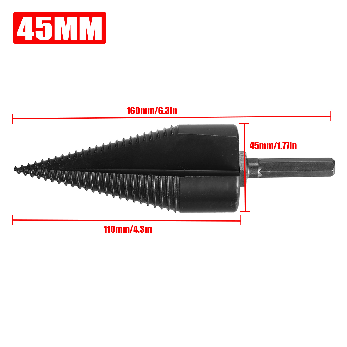 384245mm-U-Shape-Firewood-Splitter-Drill-Bit-Round-Hex-Square-Shank-Wood-Cone-Reamer-Punch-Driver-Bi-1937997-8