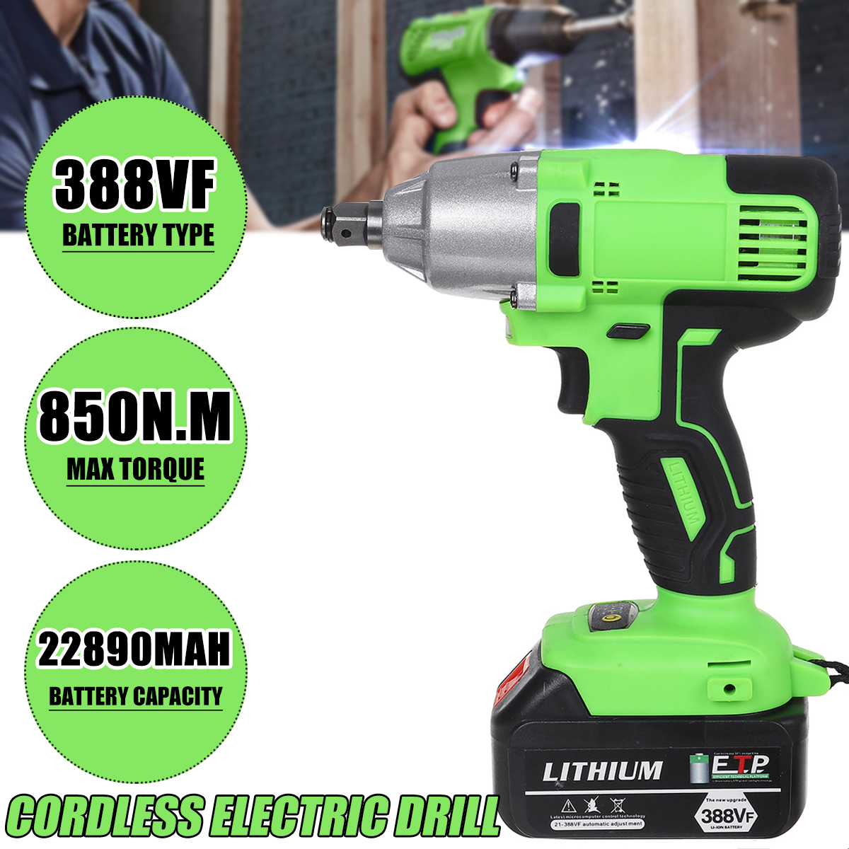 388VF-Brushless-Electric-Torque-Wrench-Cordless-Power-Wrench-Drill-For-18V-Makita-Battery-1848009-2