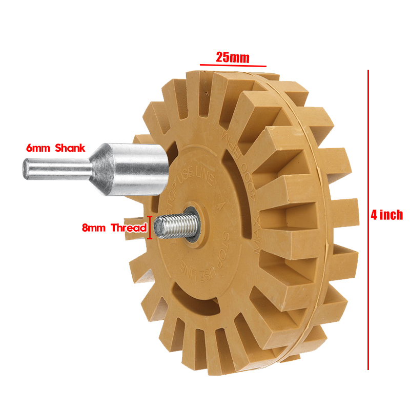 4-Inch-Rubber-Decal-Eraser-Caramel-Wheel-Removal-with-Power-Drill-Arbor-Drill-Adapter-1436257-10