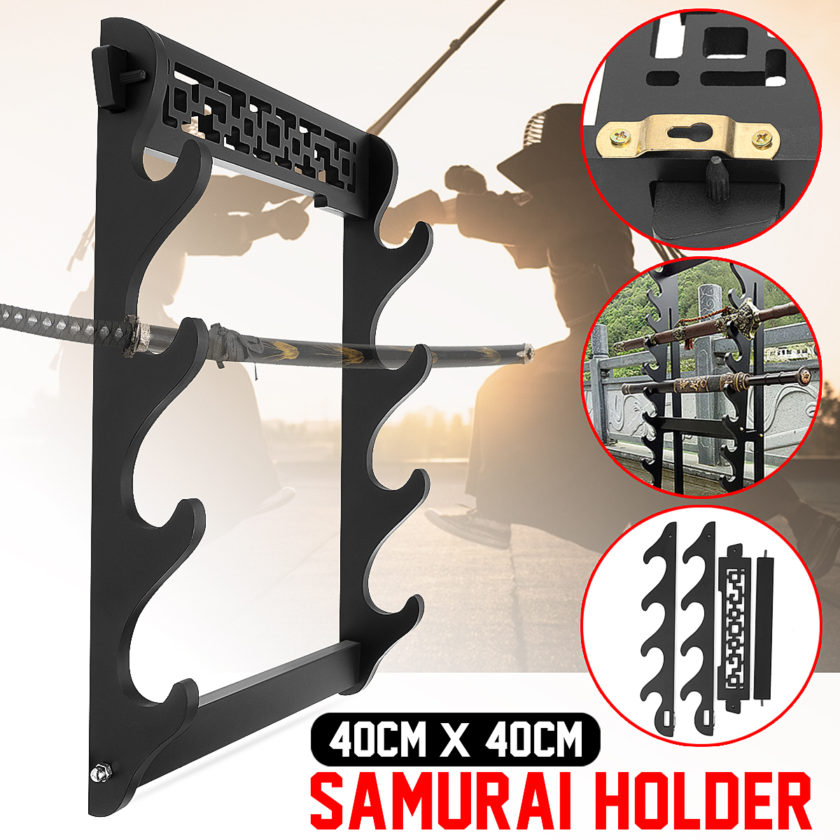 4-Tier-Katana-Wakizashi-Stand-Wall-Mount-Samurai-Holder-Display-Stand-Katana-Wall-Hanger-Tool-1588960-1