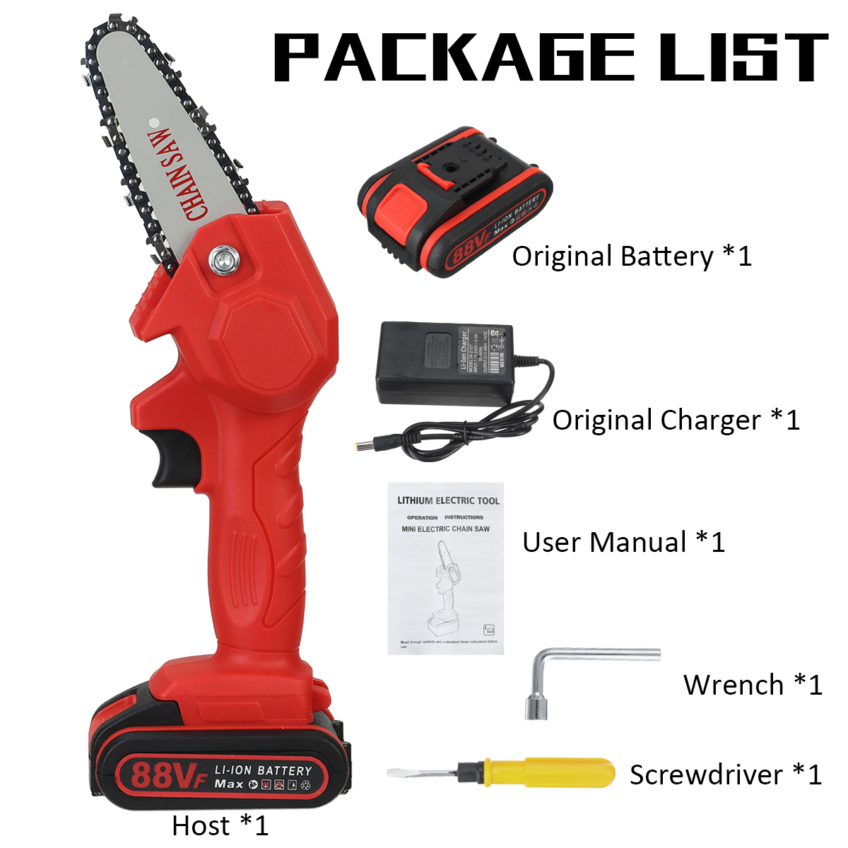 4-inch-88VF-1080W-Electric-Cordless-Chain-Saw-Chainsaw-Handheld-Woodworking-W-Battery-Kit-1917631-7