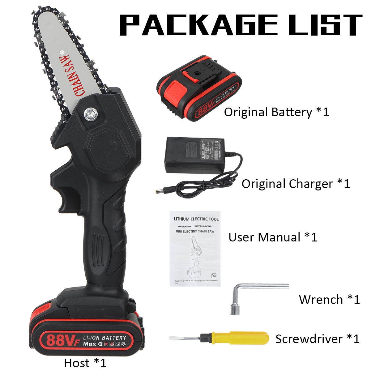 4-inch-88VF-1080W-Electric-Cordless-Chain-Saw-Chainsaw-Handheld-Woodworking-W-Battery-Kit-1917631-9