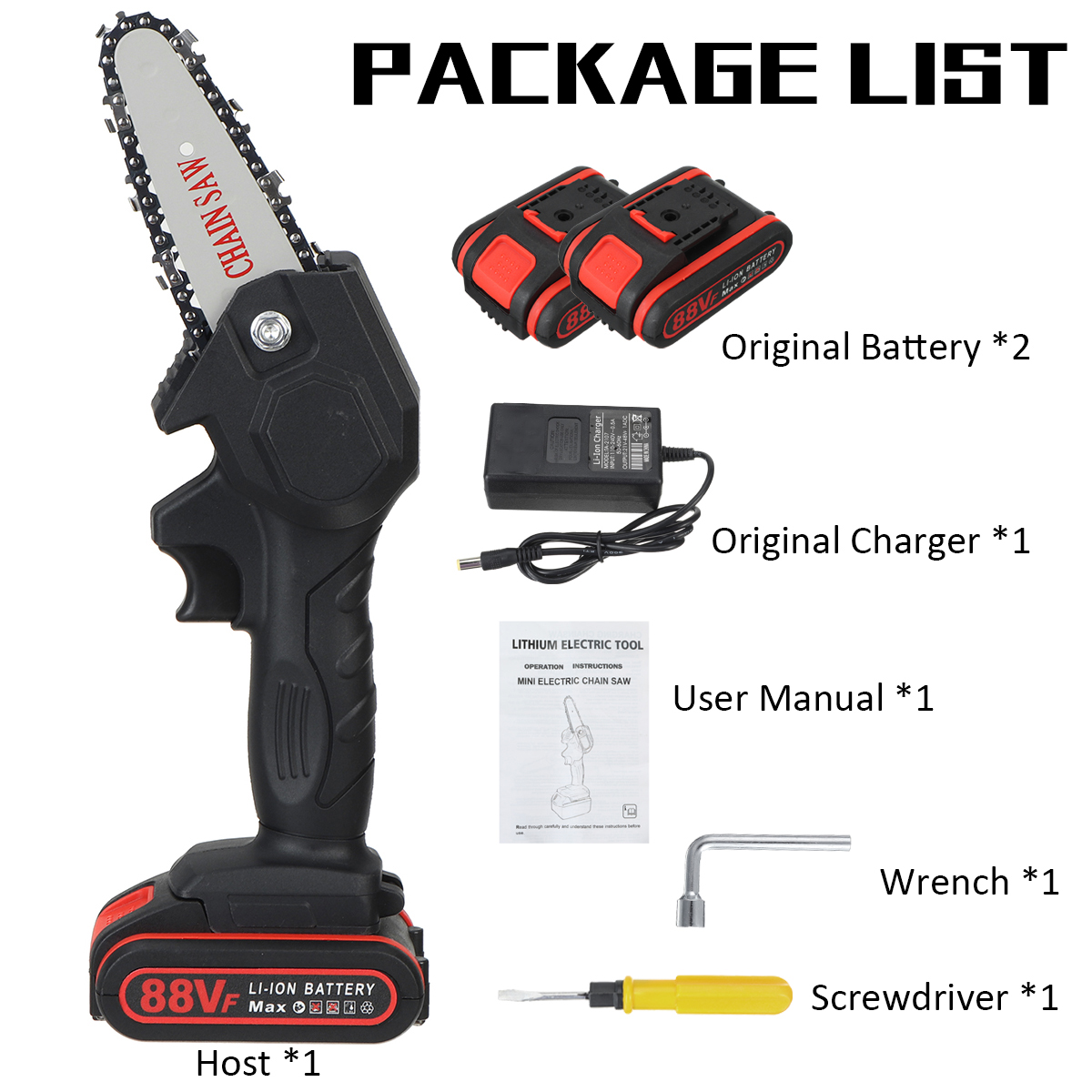 4-inch-88VF-1080W-Electric-Cordless-Chain-Saw-Chainsaw-Handheld-Woodworking-W-Battery-Kit-1917631-10