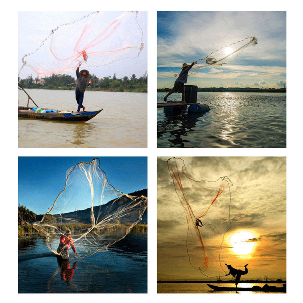 42M-14FT-Hand-Easy-Throw-Manual-Fishing-Net-Spin-Bait-Casting-Nylon-Line-Sinker-1590417-9