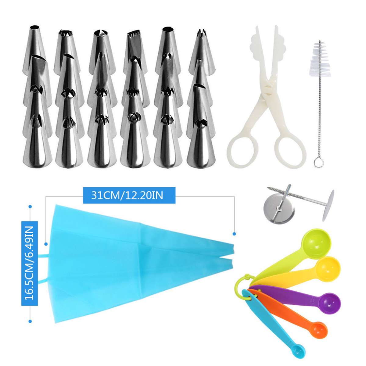 45PcsSet-Cake-Turntable-Rotating-Rack-Knife-Pastry-Nozzle-Decor-DIY-Baking-Tool-1718388-2