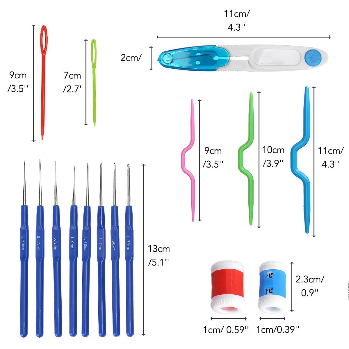 47PCS-Weaving-Tools-Knitting-Tool-Kit-Crochet-Needle-Hook-With-Box-Sewing-Sets-1776543-2