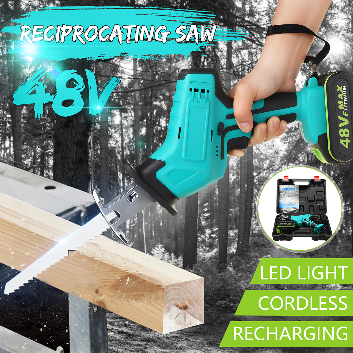 48V-12-Battery-Rechargeable-Cordless-Reciprocating-Saw-JigsawBladesLED-Light-1692721-1