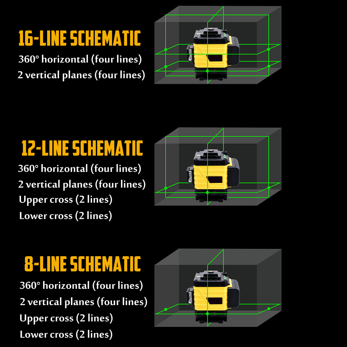 4D-16-Lines-Green-Light--Laser-Levels-360deg-Self-Leveling-Cross-Horizontal-Measure-with-2-Batteries-1937801-2