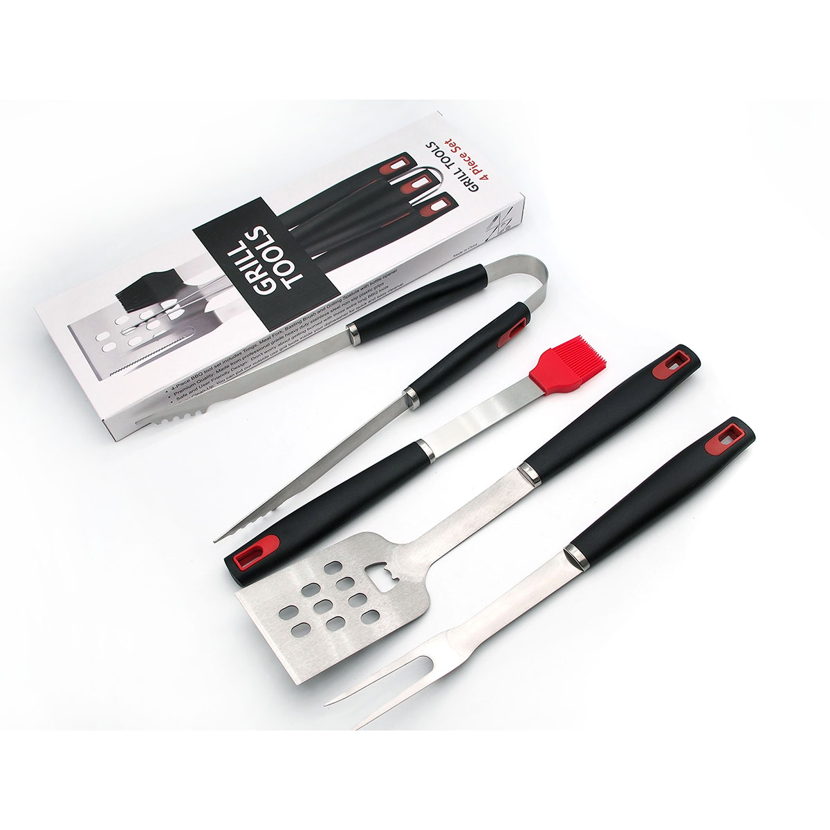 4PCS-BBQ-Stainless-Steel-Barbecue-Utensils-Kit-Outdoor-Grill-Tools-Brush-Tong-Tools-Kit-1708219-7
