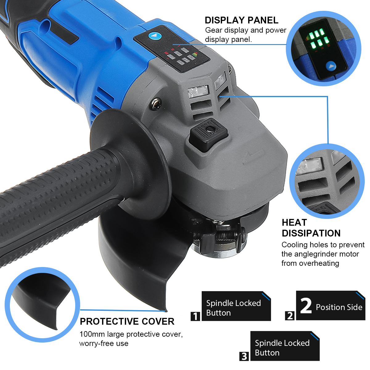 588VF-Cordless-Brushless-100mm-1580W-Electric-Angle-Grinder-3-Gears-Adjustable-Grinding-Machine-Poli-1941456-6