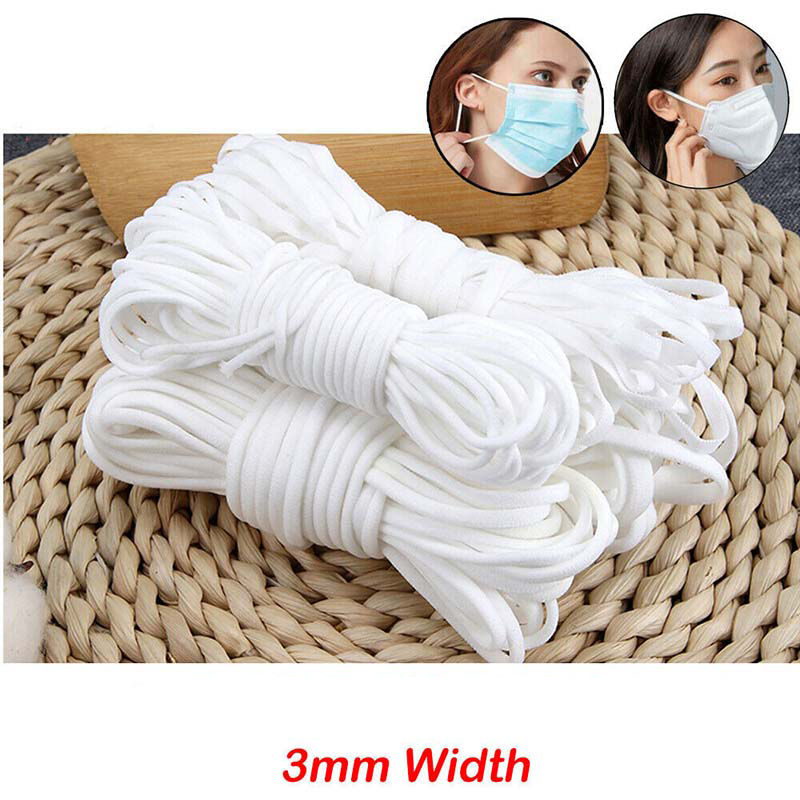 5Pcs-50m-Round-Elastic-Band-3mm-Cord-Rope-Ear-Hanging-DIY-Crafts-Sewing-1681592-1