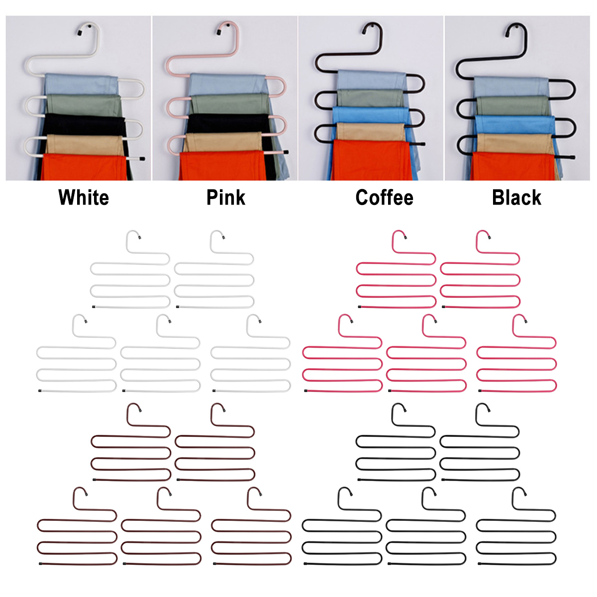 5Pcs-Hanger-5-Layers-S-Shape-Multi-Clothes-Layer-Storage-Pants-Hang-Storage-Rack-1695261-2