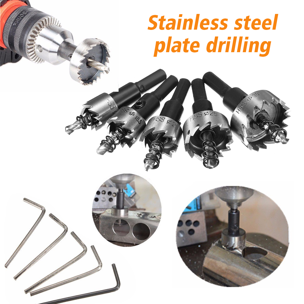5Pcs-Saw-Tooth-HSS-Drill-Bit-Hole-Saw-Set-Stainless-Steel-Metal-Alloy-16-30mm-1203295-1