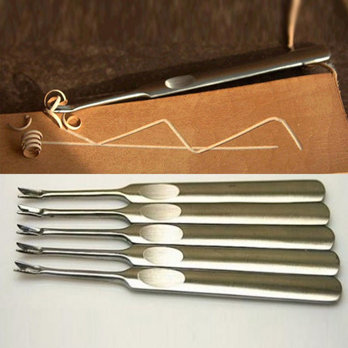 5Pcs-V-Shaped-Hand-Working-Leather-Groover-Edge-Beveler-Skiving-Craft-DIY-Tool-1122707-1