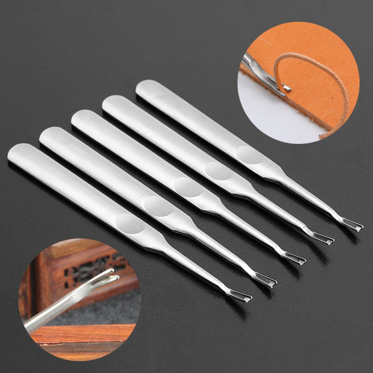 5Pcs-V-Shaped-Hand-Working-Leather-Groover-Edge-Beveler-Skiving-Craft-DIY-Tool-1122707-2