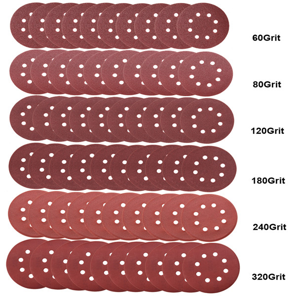 60Pcs-5-Inch-8-hole-Hook-Loop-Sanding-Discs-Sandpaper-6080120180240320-Grit-1183000-2
