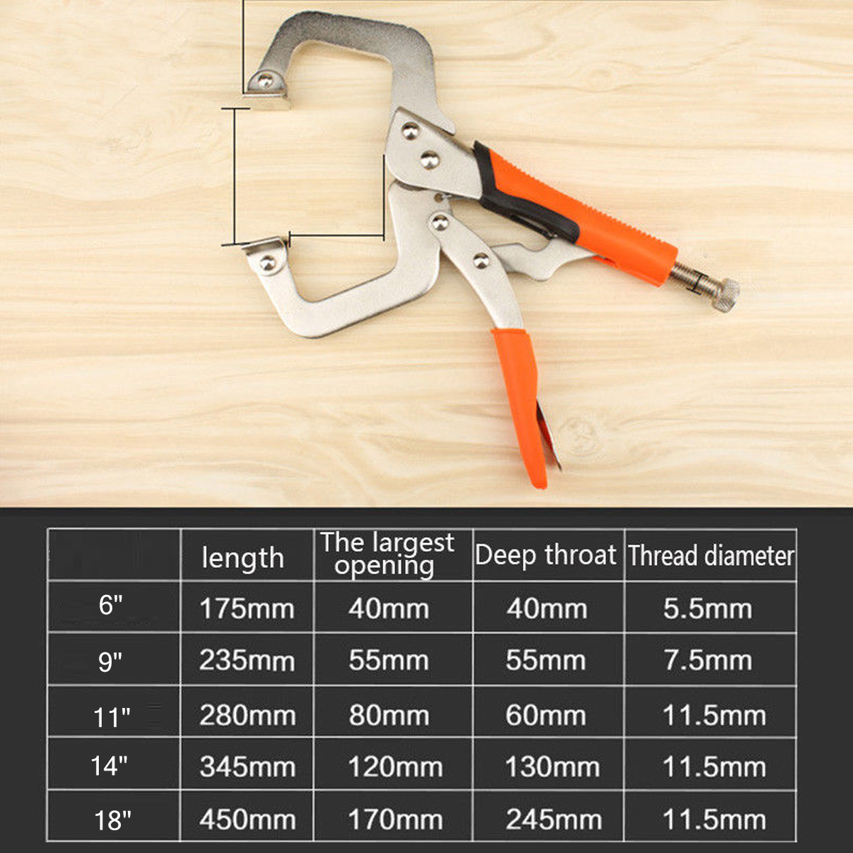 69111418inch-Alloy-Steel-C-Bracket-Vise-Grip-Welding-Quick-Pliers-Hand-Tool-1260840-3