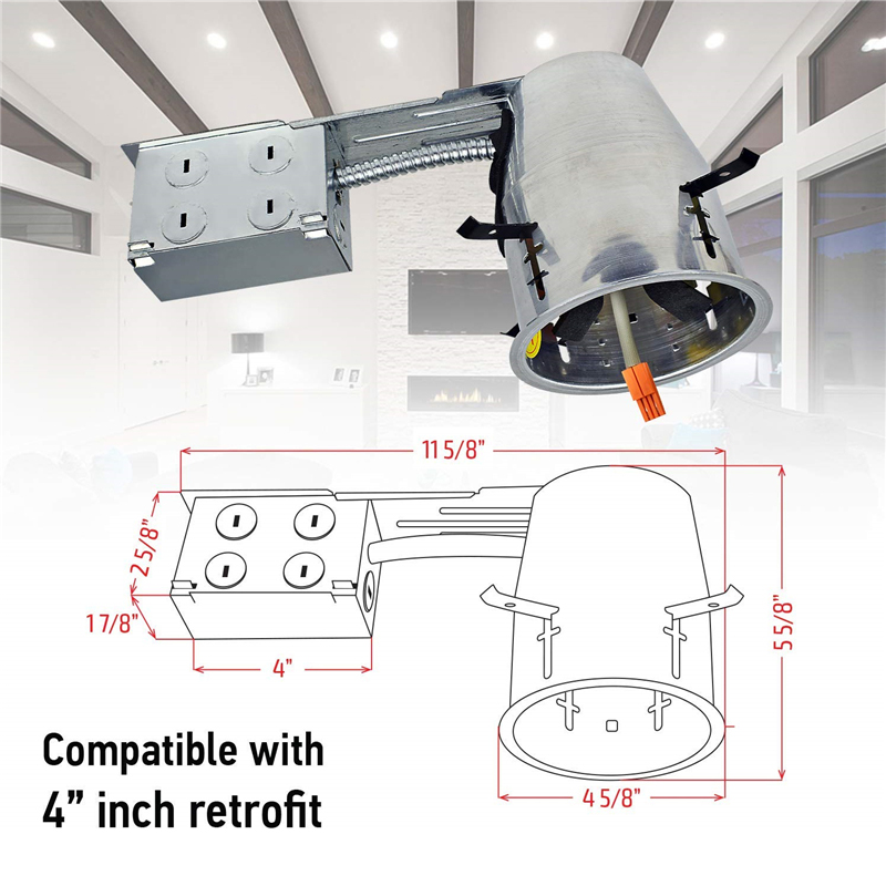 6PCS----4quot-Inch-LED-Remodel-Recessed-Can-Lighting-Night-Light-Airtight-and-IC-Housing-1621167-1