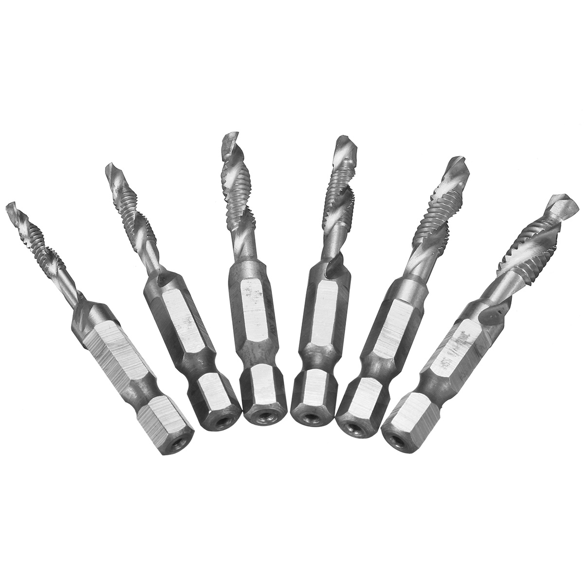 6pcs-14-Inch-M3-M10-Composite-Tap-HSS-Combination-Drill-Tap-Bit-Set-Hex-Shank-Deburr-Countersink-Bit-1730756-4